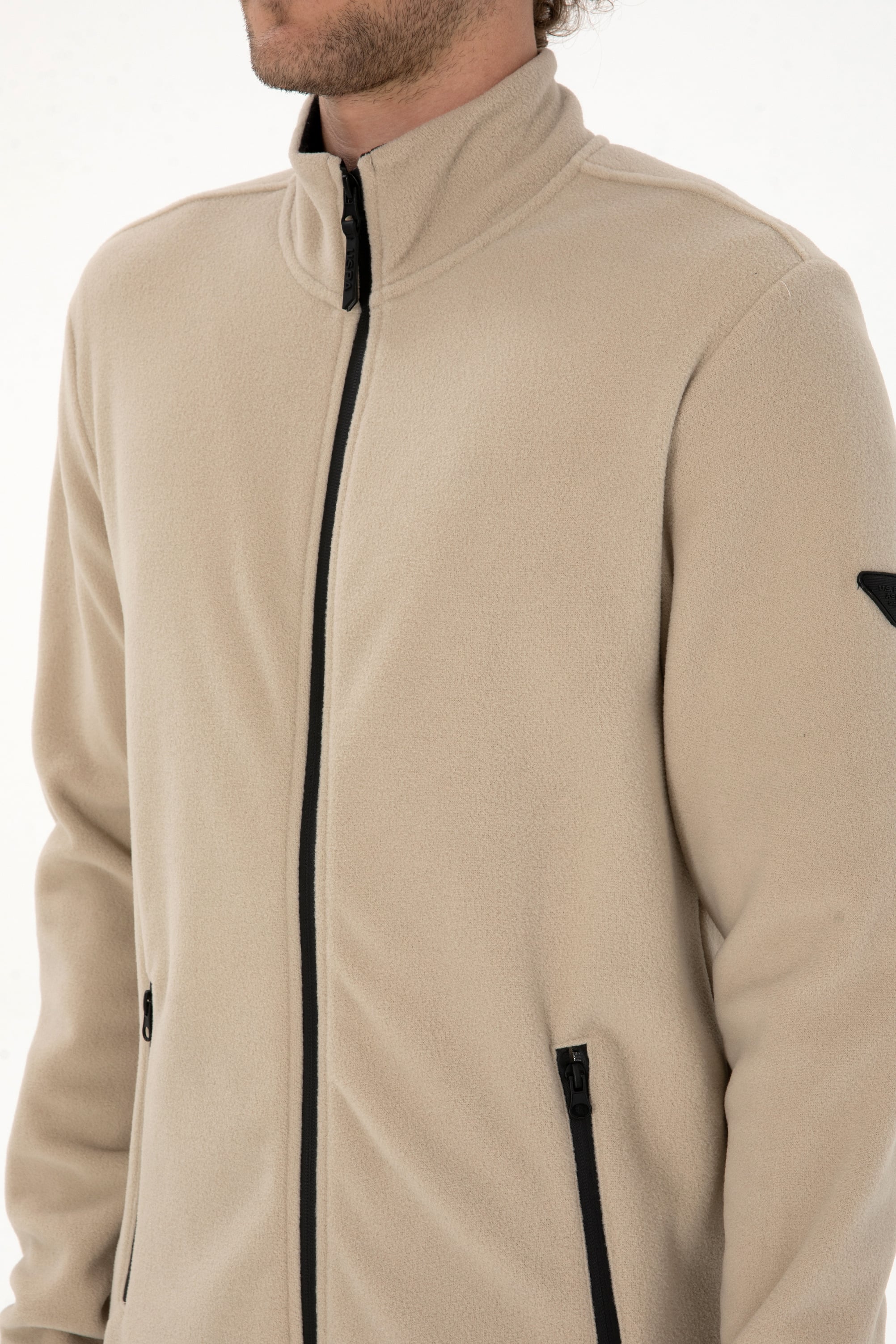 Erkek Regular Fit Koyu Bej Polar Örme Hırka - Image 7