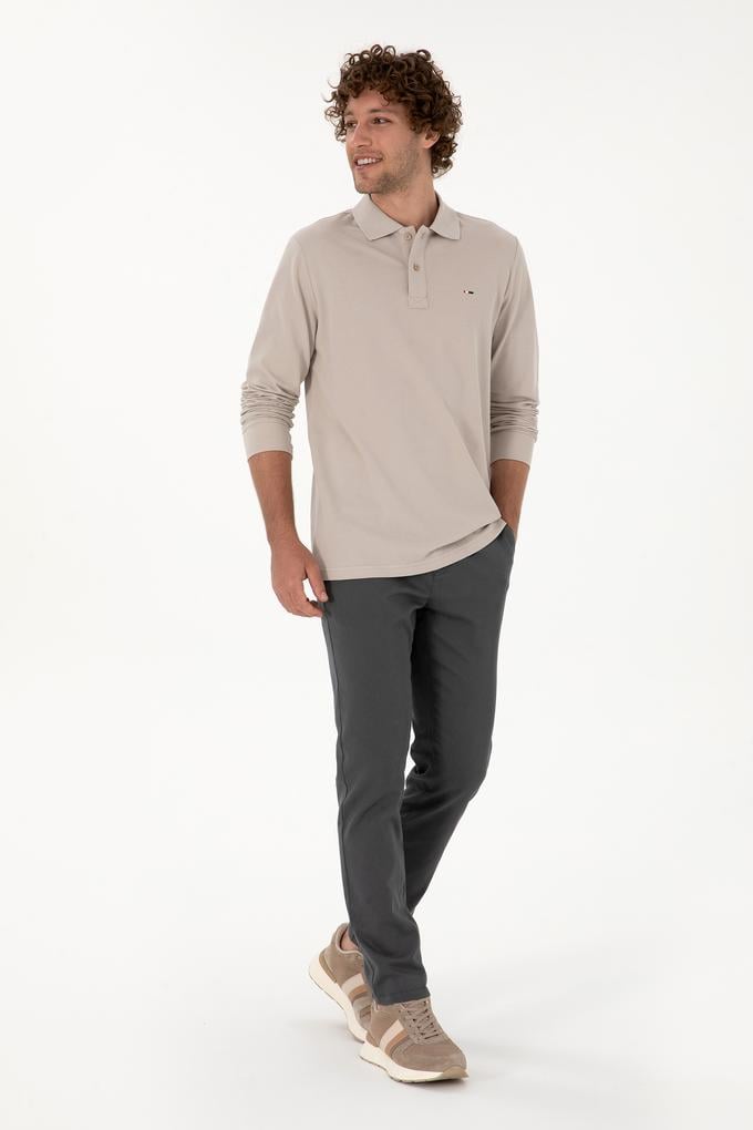 Erkek Gri Kanvas Pantolon