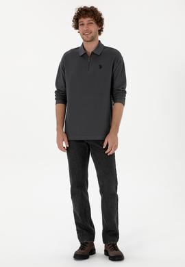 Erkek Comfort Fit Yarım Fermuarlı Antrasit Sweatshirt - 50313754056