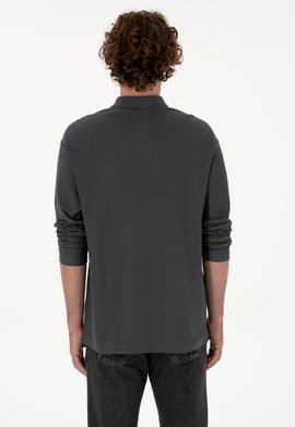 Erkek Comfort Fit Yarım Fermuarlı Antrasit Sweatshirt - 50313754056