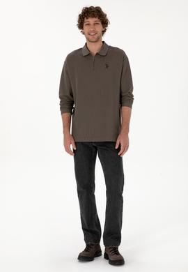 Erkek Comfort Fit Yarım Fermuarlı Vizon Sweatshirt - 50313754046