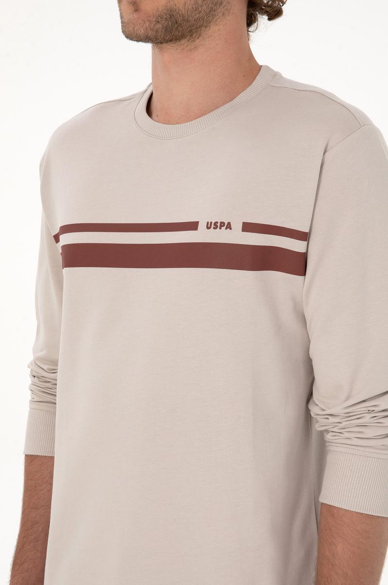 Erkek Regular Fit Bisiklet Yaka Taş İnce Sweatshirt