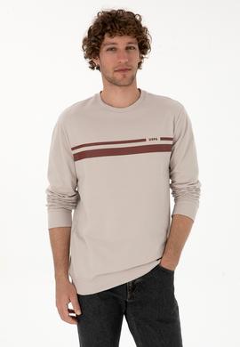Erkek Regular Fit Bisiklet Yaka Taş İnce Sweatshirt - 50313801031