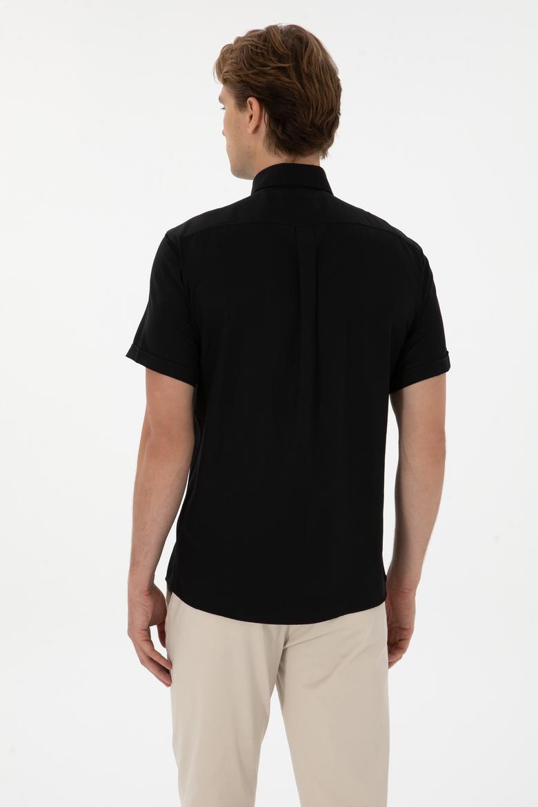 Erkek Siyah Kısa Kollu Gömlek - 50297909028