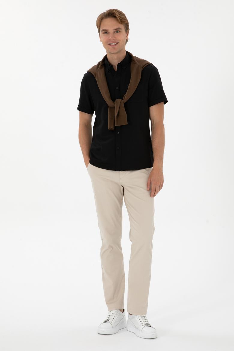 Erkek Siyah Kısa Kollu Gömlek - 50297909028