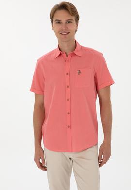 Erkek Pembe Kısa Kollu Gömlek - 50297896115