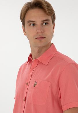 Erkek Pembe Kısa Kollu Gömlek - 50297896115