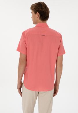 Erkek Pembe Kısa Kollu Gömlek - 50297896115