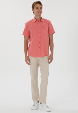 Erkek Pembe Kısa Kollu Gömlek - 50297896115