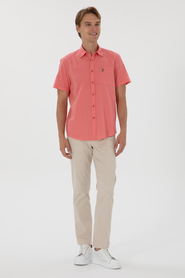 Erkek Pembe Kısa Kollu Gömlek - 50297896115