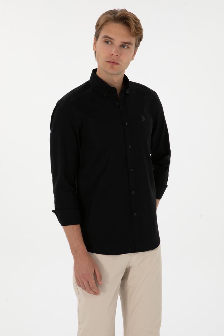 Erkek Siyah Uzun Kollu Basic Gömlek - 50298002030