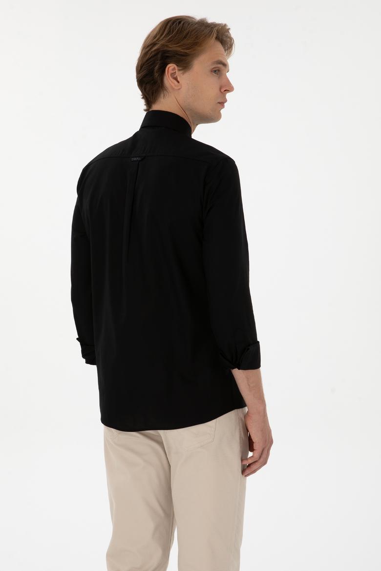 Erkek Siyah Uzun Kollu Basic Gömlek - 50298002030