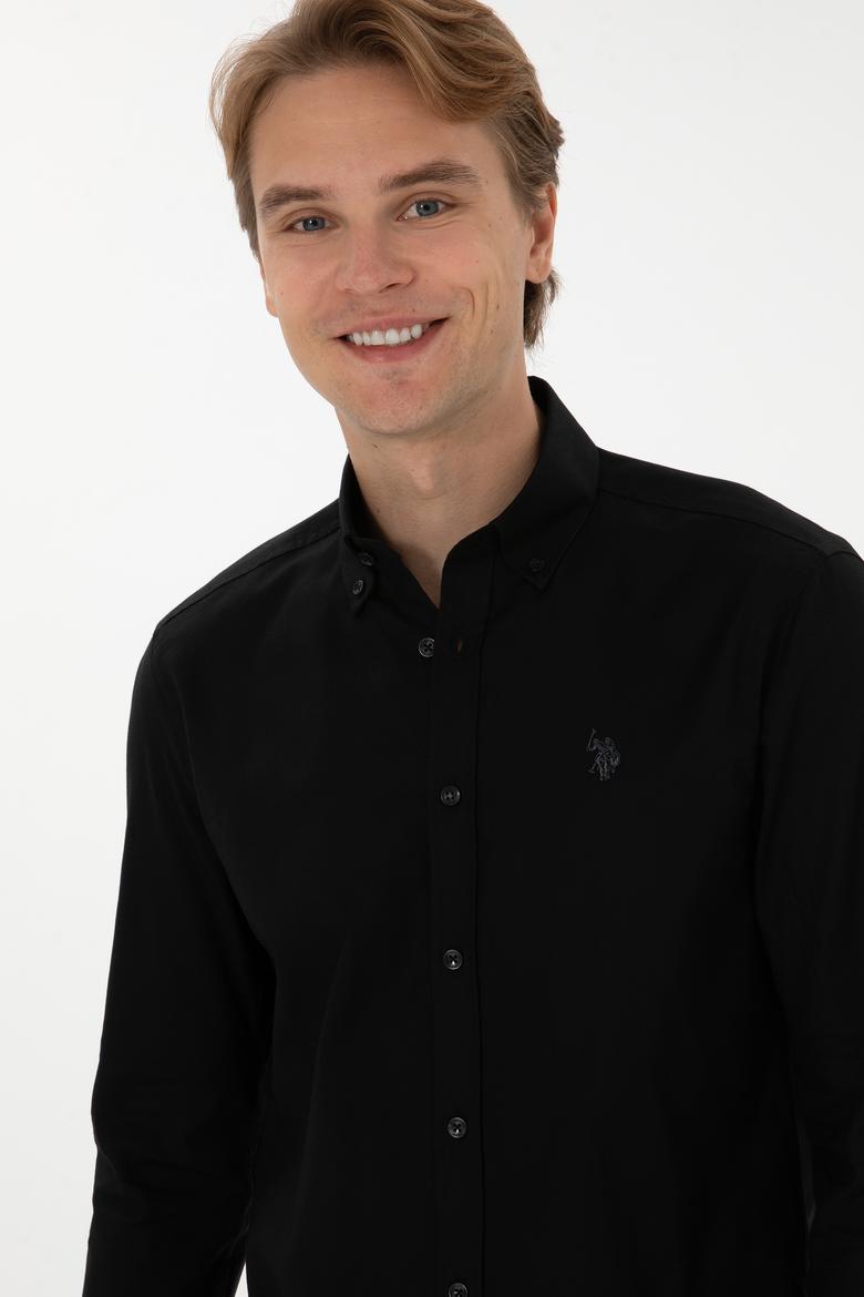 Erkek Siyah Uzun Kollu Basic Gömlek - 50298002030
