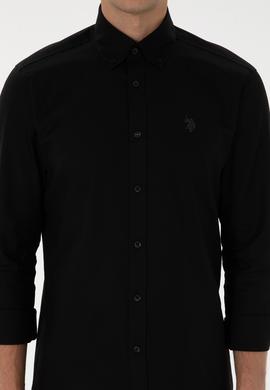 Erkek Siyah Uzun Kollu Basic Gömlek - 50298002030