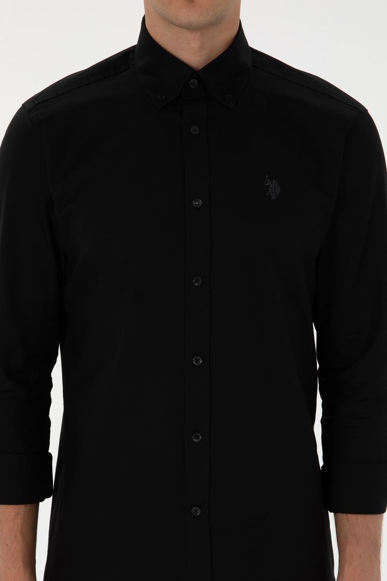 Erkek Siyah Uzun Kollu Basic Gömlek - 50298002030