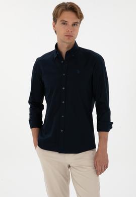 Erkek Lacivert Uzun Kollu Basic Gömlek - 50298002027