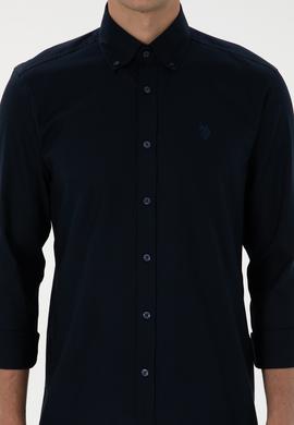 Erkek Lacivert Uzun Kollu Basic Gömlek - 50298002027