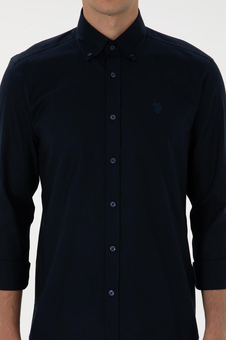 Erkek Lacivert Uzun Kollu Basic Gömlek - 50298002027