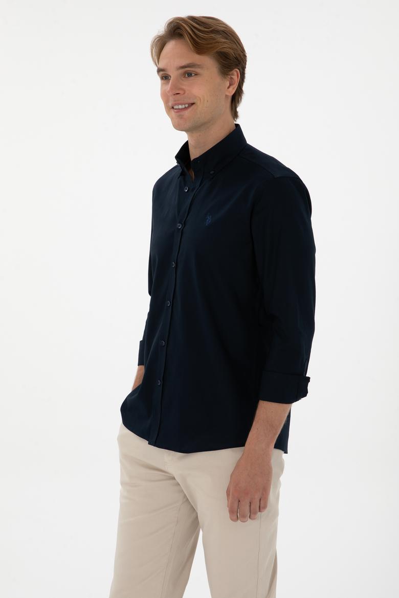 Erkek Lacivert Uzun Kollu Basic Gömlek - 50298002027