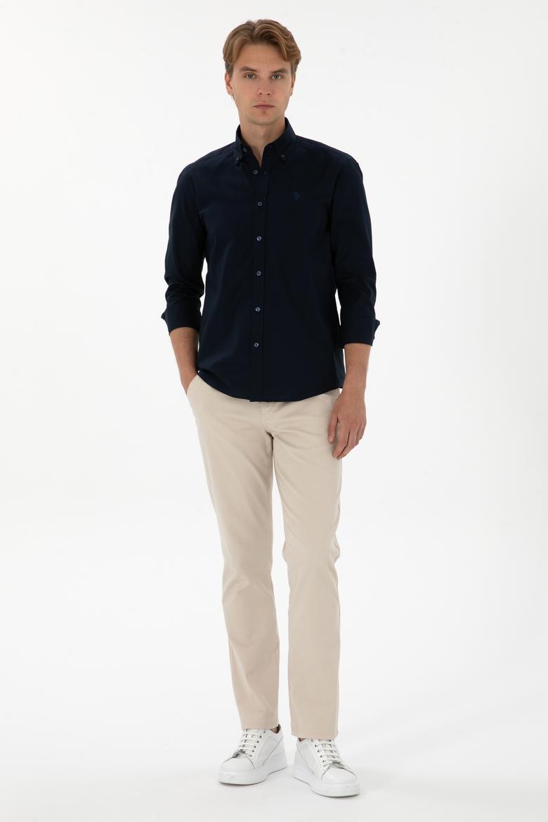 Erkek Lacivert Uzun Kollu Basic Gömlek - 50298002027