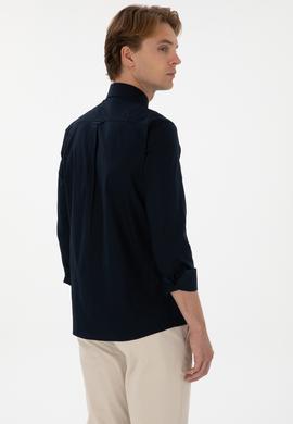 Erkek Lacivert Uzun Kollu Basic Gömlek - 50298002027