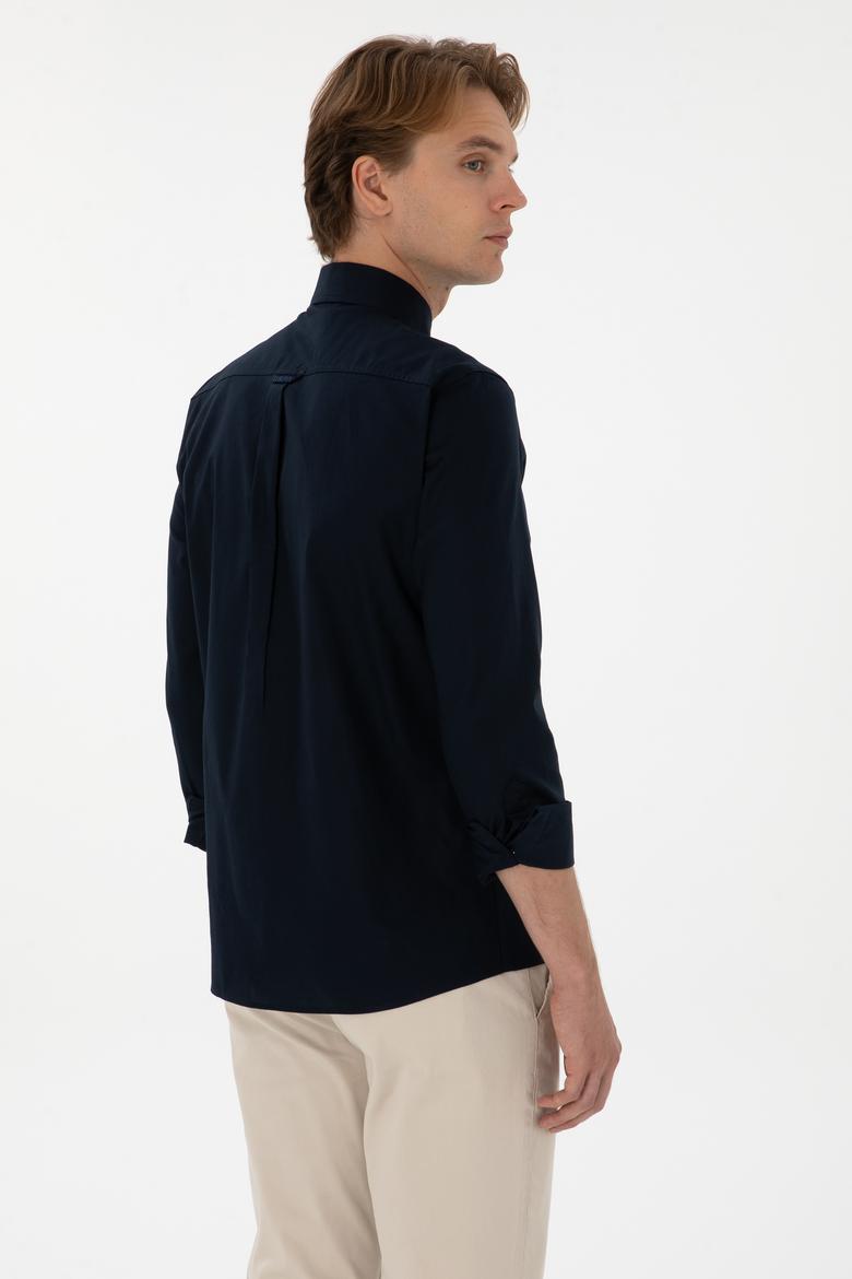 Erkek Lacivert Uzun Kollu Basic Gömlek - 50298002027