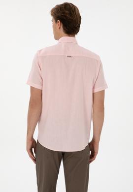 Erkek Açık Pembe Kısa Kollu Gömlek - 50297896077