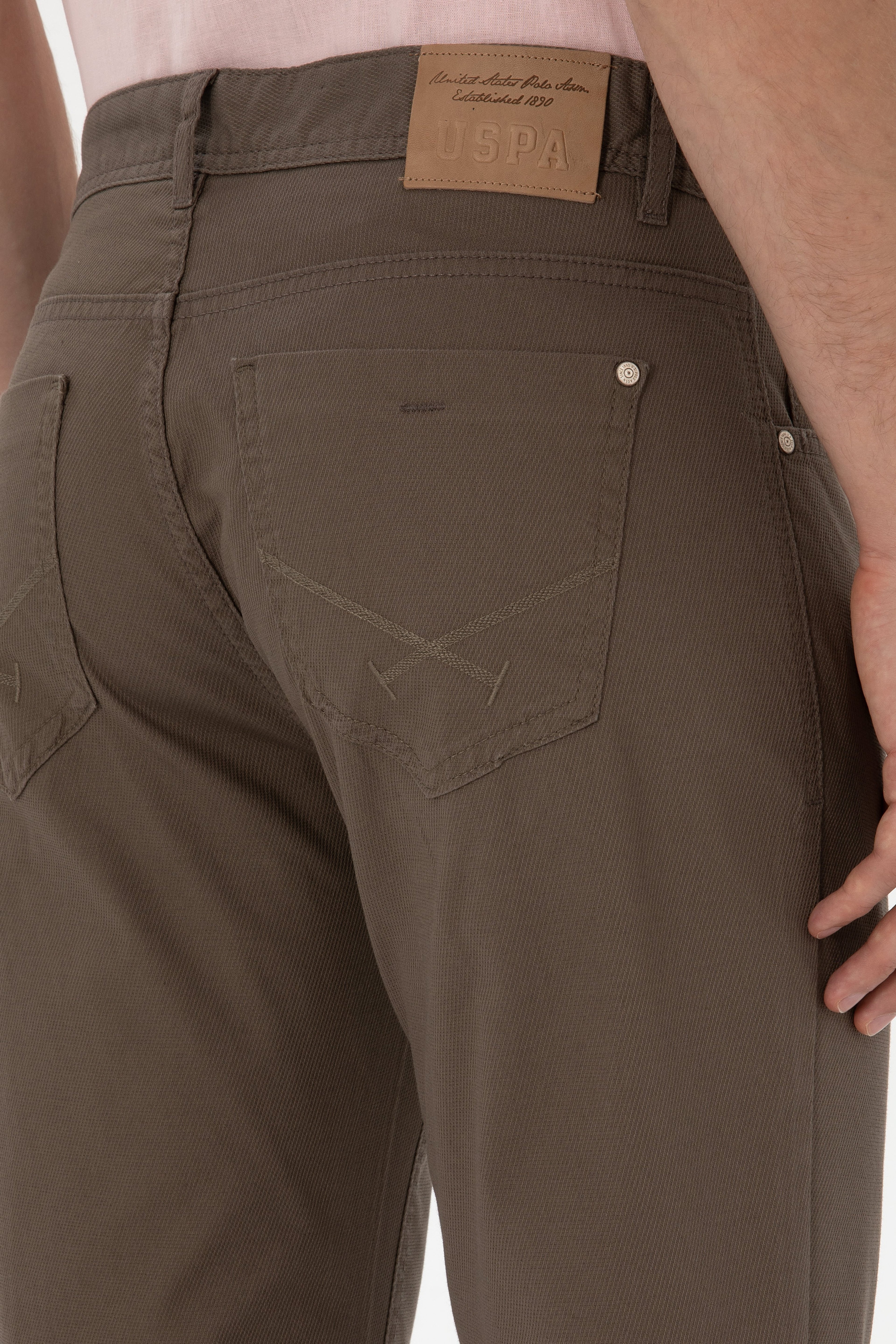 Erkek Regular Fit Vizon Kanvas / Chino Pantolon