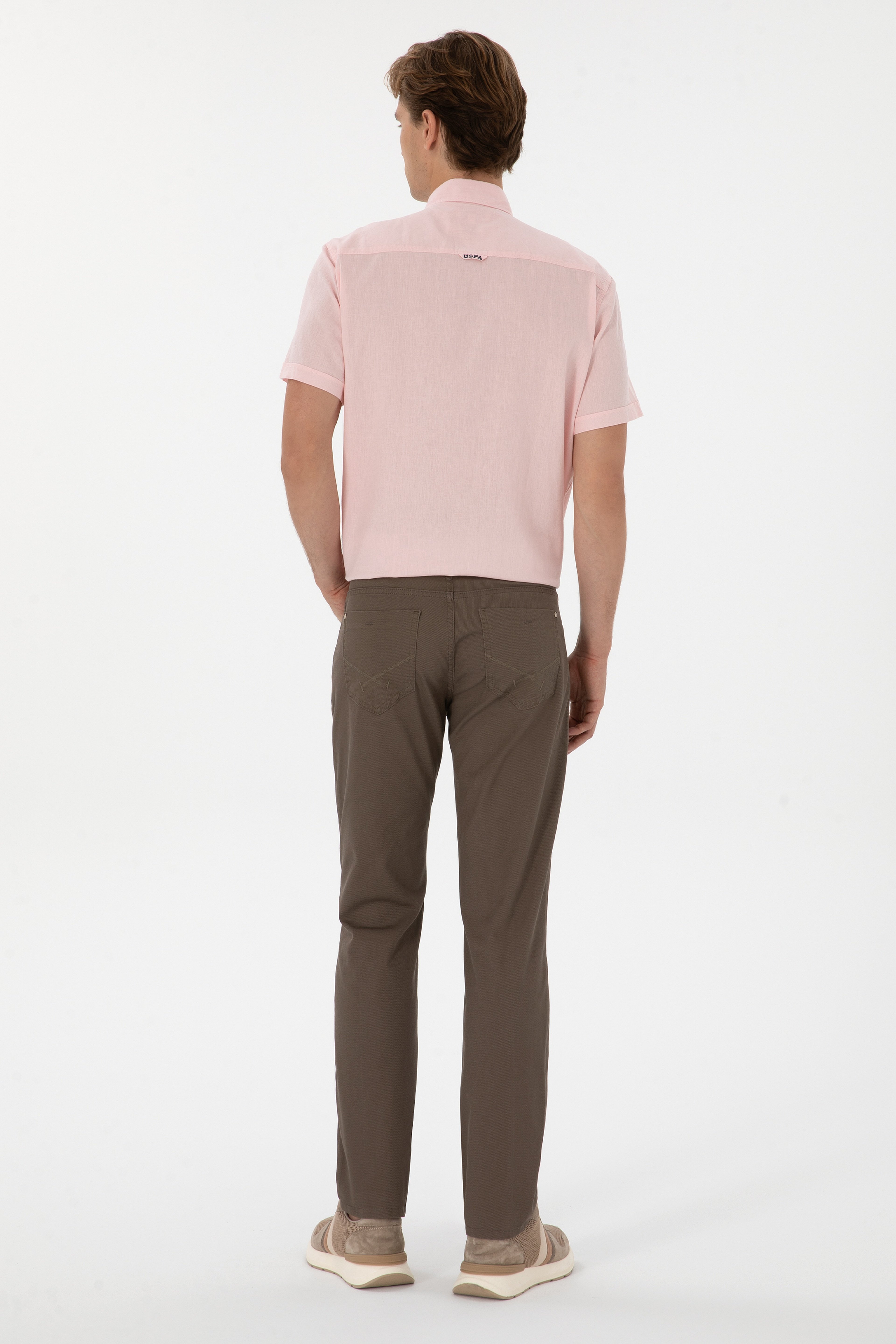 Erkek Regular Fit Vizon Kanvas / Chino Pantolon