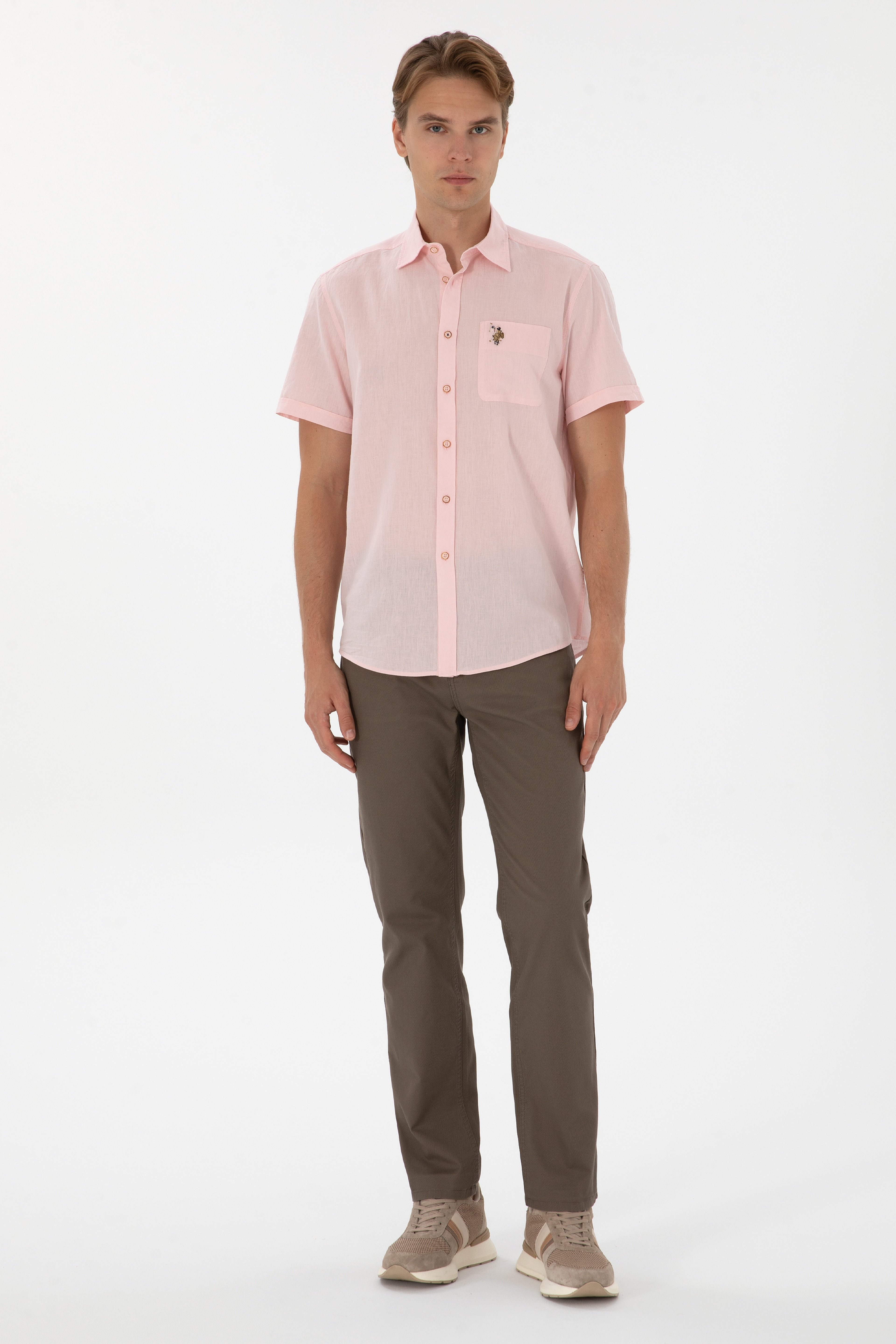 Erkek Regular Fit Vizon Kanvas / Chino Pantolon - Image 1