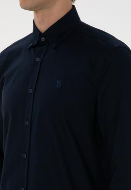 Erkek Lacivert Uzun Kollu Basic Gömlek - 50298002027