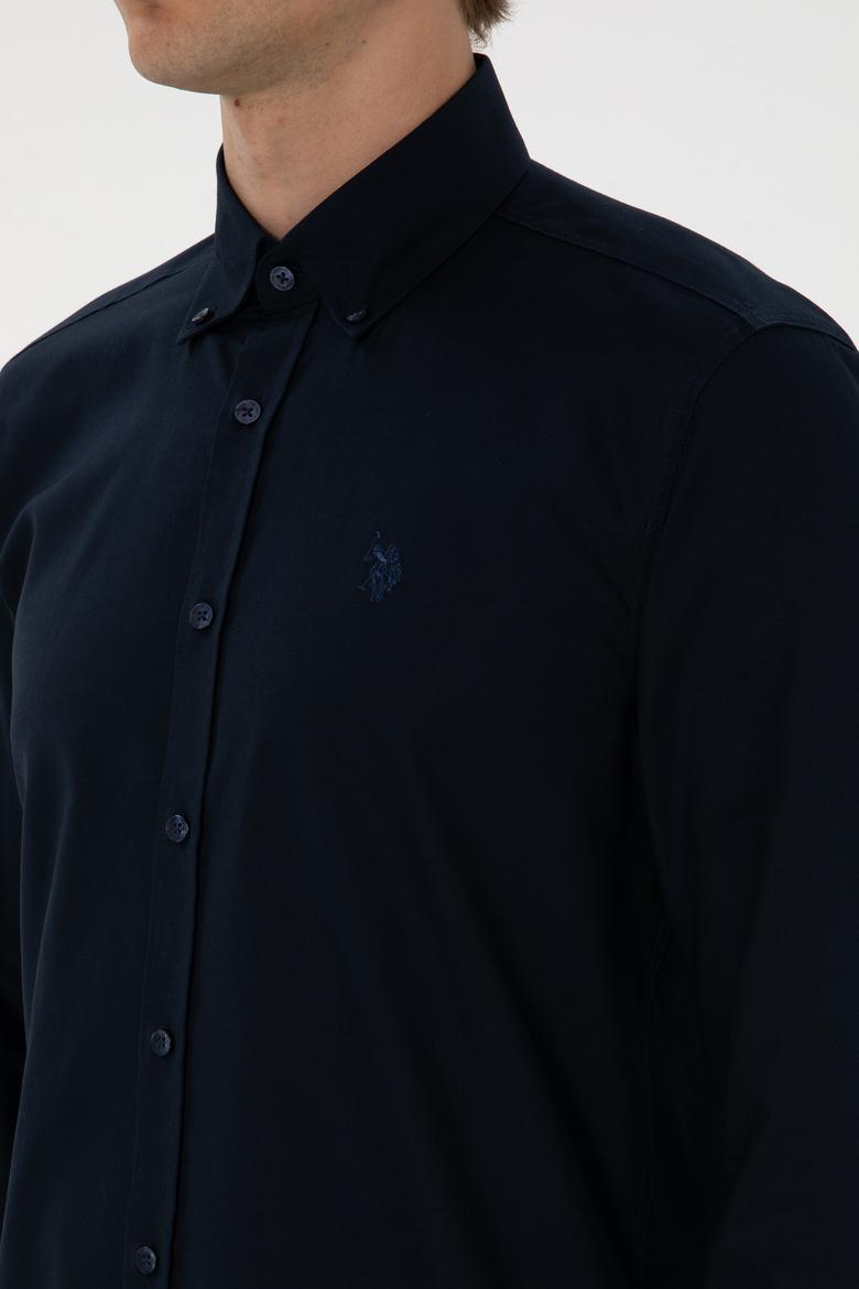 Erkek Lacivert Uzun Kollu Basic Gömlek - 50298002027