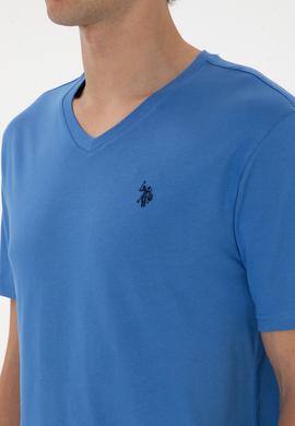 Erkek İndigo Basic Tişört - 50298043041