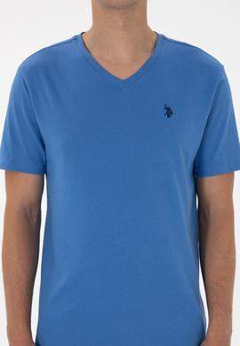 Erkek İndigo Basic Tişört - 50298043041