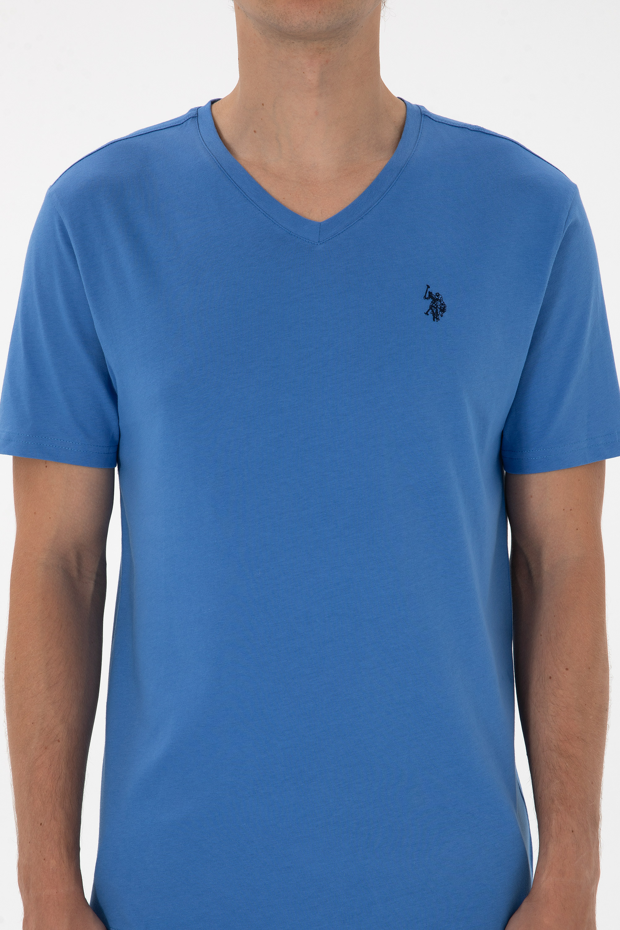 Erkek İndigo Basic Tişört - 50298043041