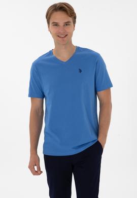 Erkek İndigo Basic Tişört - 50298043041