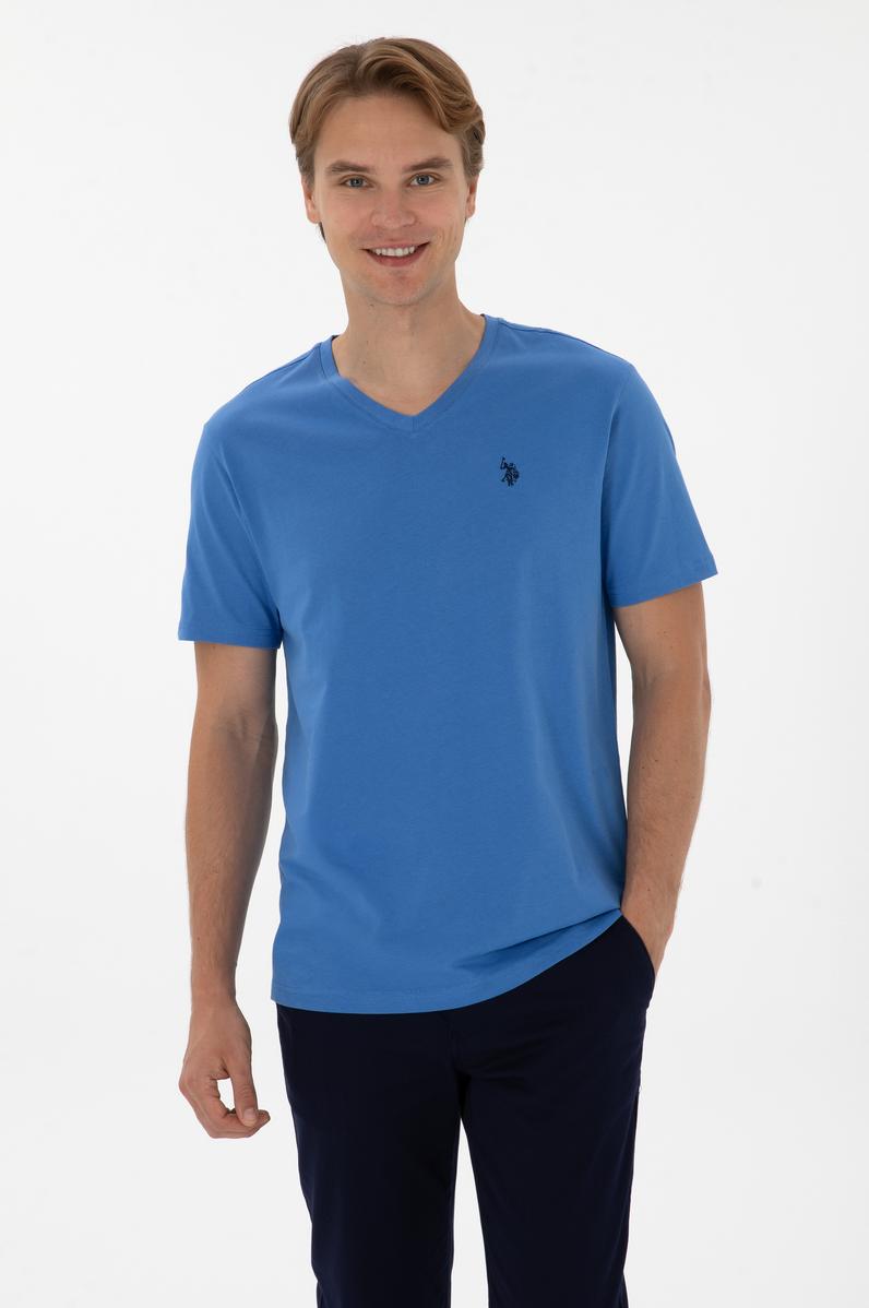 Erkek İndigo Basic Tişört