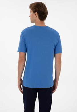 Erkek İndigo Basic Tişört - 50298043041