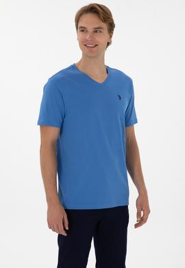 Erkek İndigo Basic Tişört - 50298043041