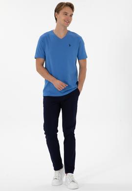 Erkek İndigo Basic Tişört - 50298043041