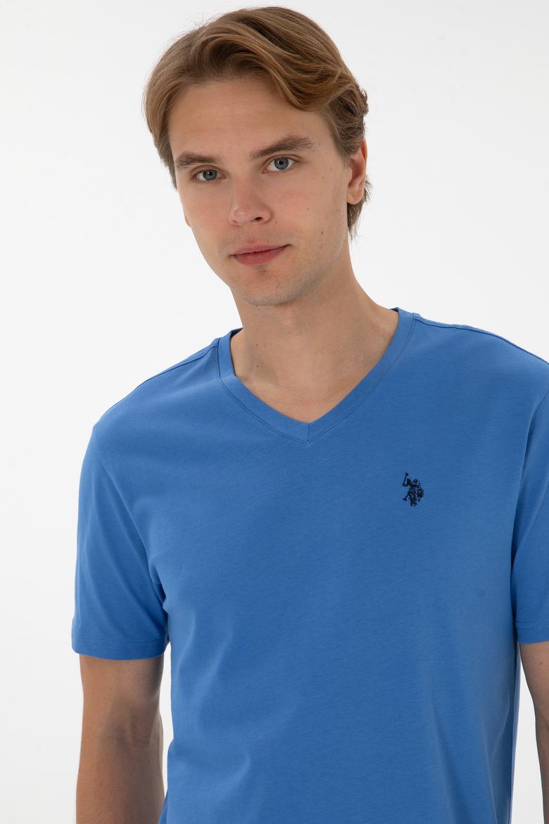 Erkek İndigo Basic Tişört - 50298043041