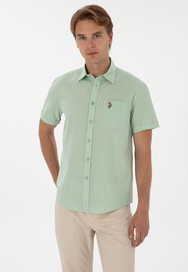 Erkek Su Yeşili Kısa Kollu Gömlek - 50297896086