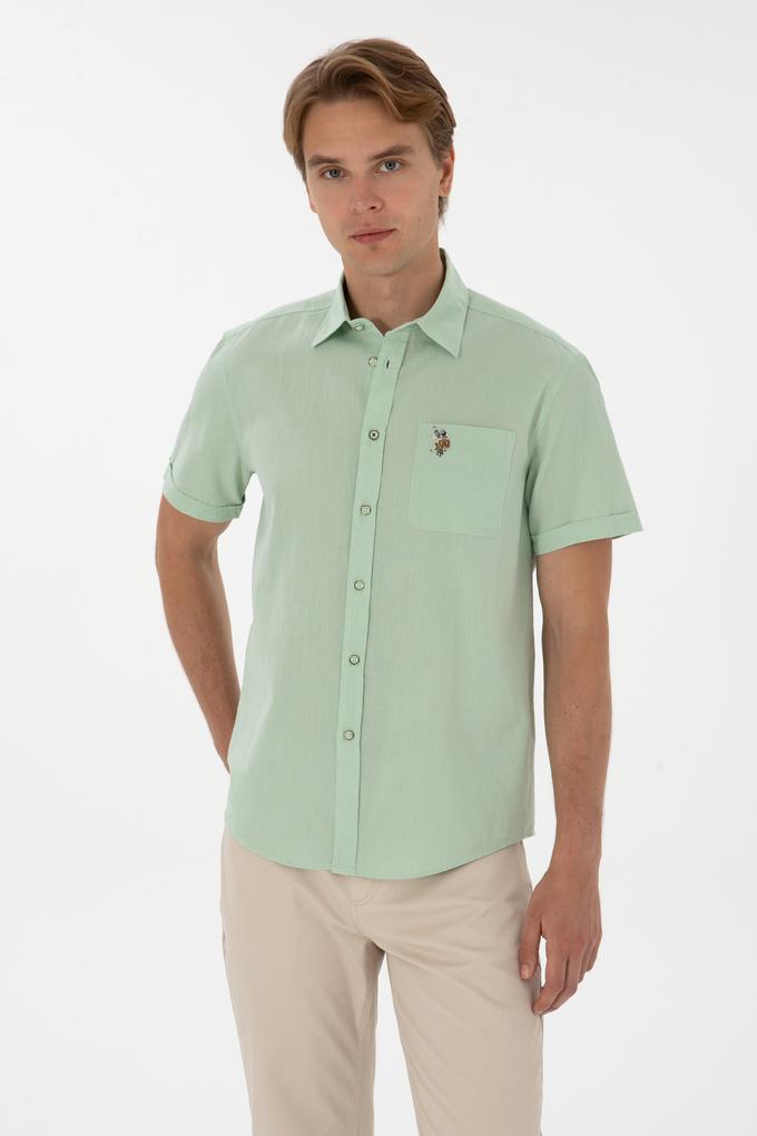 Erkek Su Yeşili Kısa Kollu Gömlek