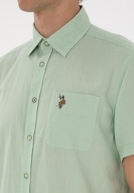 Erkek Su Yeşili Kısa Kollu Gömlek - 50297896086