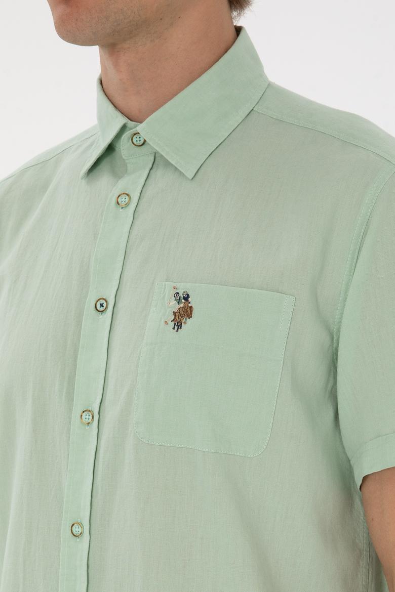 Erkek Su Yeşili Kısa Kollu Gömlek - 50297896086