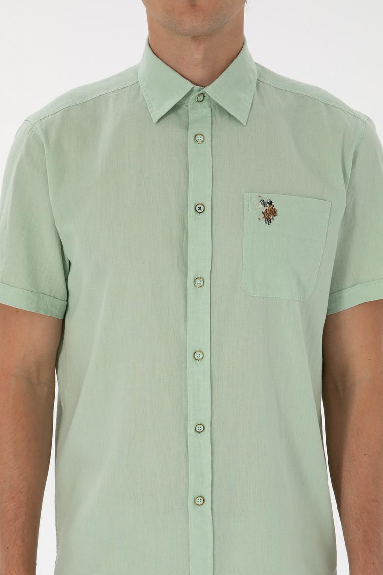 Erkek Su Yeşili Kısa Kollu Gömlek - 50297896086