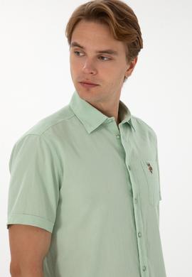 Erkek Su Yeşili Kısa Kollu Gömlek - 50297896086
