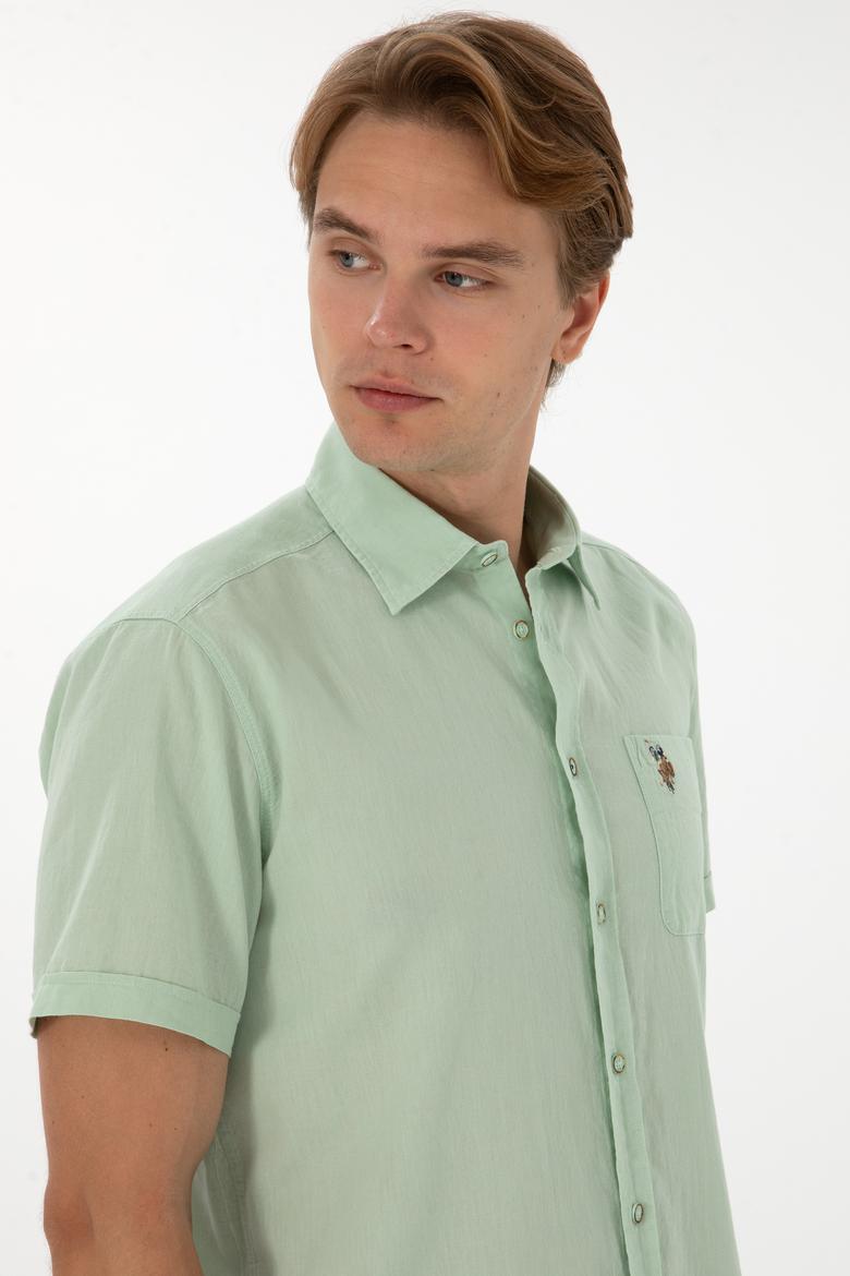 Erkek Su Yeşili Kısa Kollu Gömlek - 50297896086