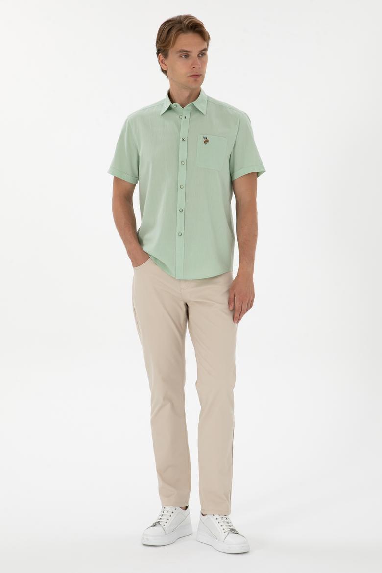 Erkek Su Yeşili Kısa Kollu Gömlek - 50297896086