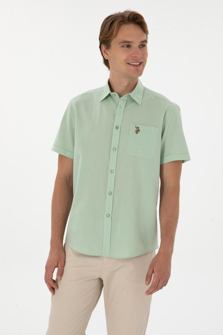 Erkek Su Yeşili Kısa Kollu Gömlek - 50297896086